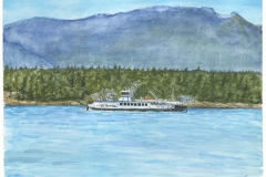 "The Kahloke (Hornby's Ferry), pen and watercolour