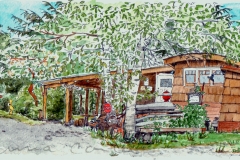 "Brad's Dad's Land", Hornby Island, pen and watercolour